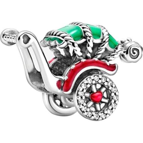 1Pcs New Cute Baby Carriage Pendant DIY Beads Suitable for Original Pandora Charm Bracelet Ladies Jewelry Making Gifts