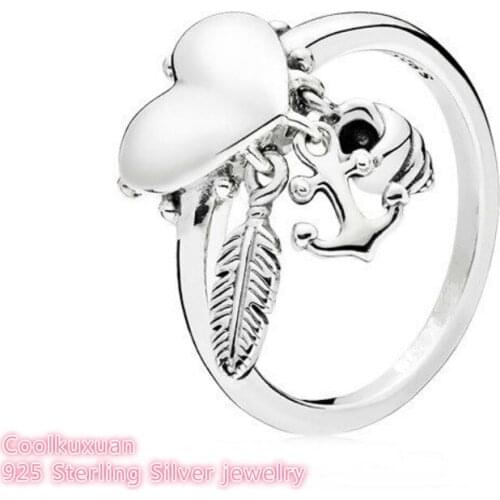 100% 925 Sterling Silver Spiritual Symbols Ring Diy Original Charms Jewelry Design Gifts For Women