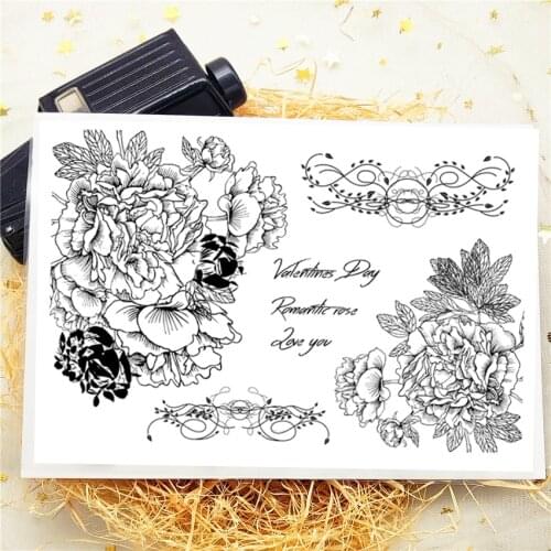 11x16CM Flowers Blossom Transparent Seal Clear Stamps Silicone Seal Roller Stamps DIY Scrapbook Album / Card Production
