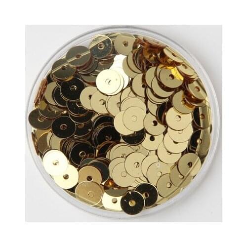 1500pcs 10mm Round Sequins PVC Flat Paillette Middle Hole Sewing,Wedding Craft,Women Kids DIY Garment Accessory Light Gold