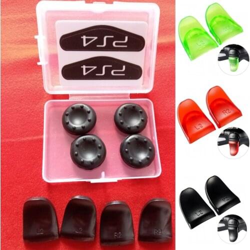 2pairs L2 R2 Buttons Trigger Extenders 4 Joystick Caps 2pcs Led Bar Sticer for PlayStation 4 with a Box Package