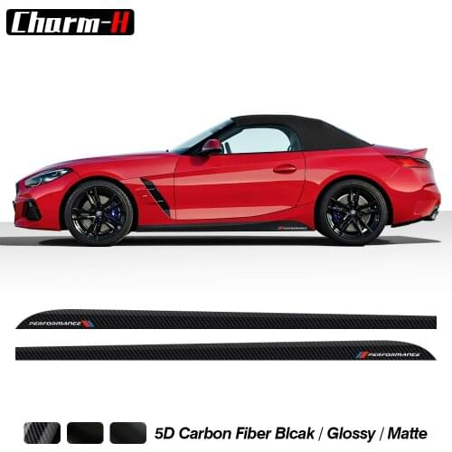 2Pcs M Performance Styling Car Door Side Skirt Stripes Sticker Vinyl Decal For BMW Z4 E85 E86 E89 G29 Accessories