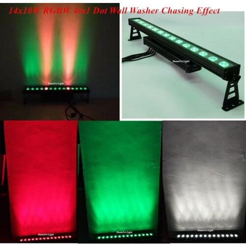 2pieces outdoor led bar wall dmx 4in1 rgbw Dot Control LED Wall washer bar rgbw 14x10w