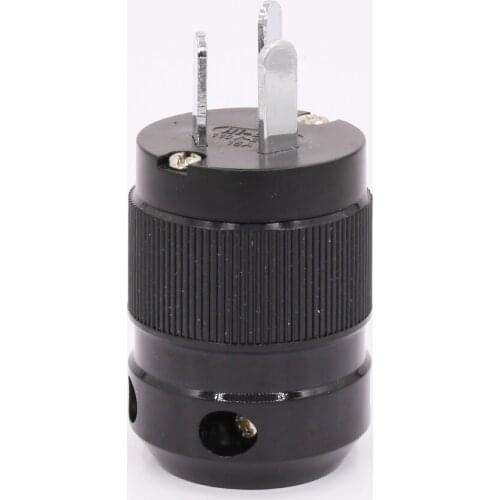 2Pieces Pure Copper Rhodium Plated AU Mains Power Plug Male Copper Connector Cable Cord 3 Pin HiFi