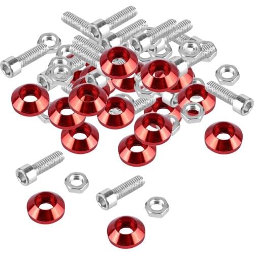 20PC Aluminum Fender Bumper Engine Dress Up Washer Bolts Screw Kit