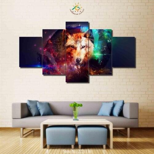 3-4-5 Pieces Abstract Wolf Modern Home Wall Art Decor Canvas Picture Home HD Printed Painted Canvas Painting Artworks
