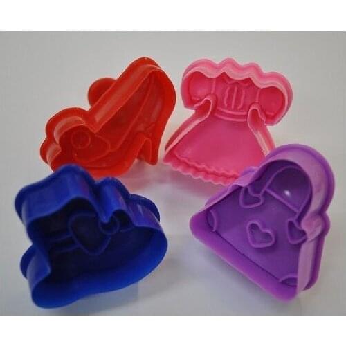 4pcs of Fashion Set plunger Cutter cake decorating fondant embossing tool