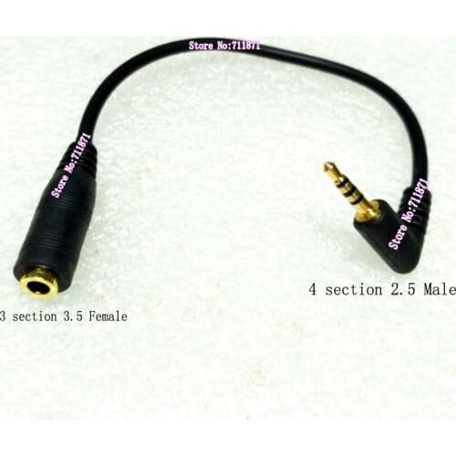2.5 Male 3.5 Female Audio connector Gold plated 4 section Right Angle 2.5 Male 3 section 3.5 Female Audio Line 2.5 3.5 tieline