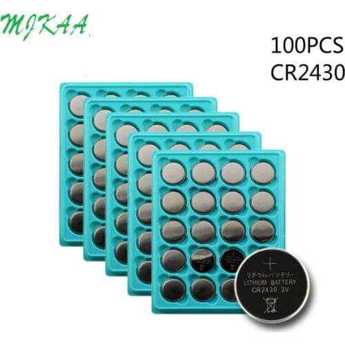 100PCS CR2430 Button Batteries DL2430 BR2430 KL2430 Cell Coin Lithium Battery 3V CR 2430 For Watch Electronic Toy Remote