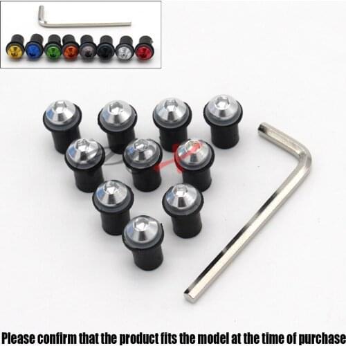 10Ps For YAMAHA XJ6 XJR 1300 XJR1200 JOG FAZER XVS MT03/MT07 Motorcycle Accessories Windshield Bolts Screw Nut Fastener Kit 5mm