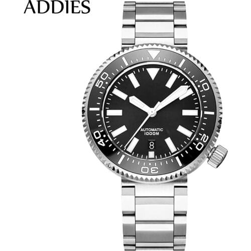 Addies 1000m Diver Watch Mens Waterproof Mechanical Watches Sapphire Crystal Luminous Diver Watch men