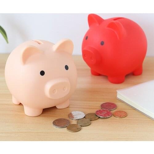 Kids Money Saving Piggy Bank Children Toys Cartoon Pig Shaped Money Boxes Birthday Gift Home Decor Coins Storage Box 1pc