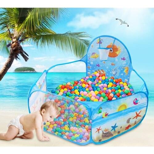 Ocean theme printed ball pool basketball pool selling childrens tent game house baby ball pool childrens fence