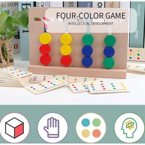 Childrens Puzzle Memory Chess, Logical Thinking, Exercise Hand-eye Coordination, Four-color Game Chess, Brain Development