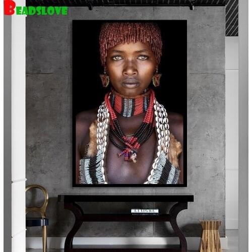 DIY Diamond Painting Picture of Rhinestones diamond embroidery African woman Home Decoration G13