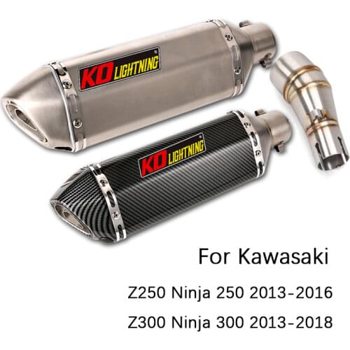 For Kawasaki Z3000 Ninja 3000 2013-2018 Motorcycle Exhaust Pipe Mid Pipe Slip On 51mm Muffler Escape Z250 Ninja 250 2013-2016