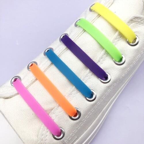 12Pcs/Set Elastic Silicone Shoelaces Athletic Running No Tie Shoelace Sneakers Fit Strap Shoes lace For Men Women shoelaces