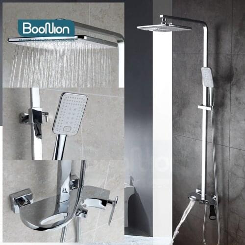 Boonion chrome Brass Luxury multi-function shower Faucets Bathroom Shower Set Diverter Mixer Valve Shower Hot and coldSystem