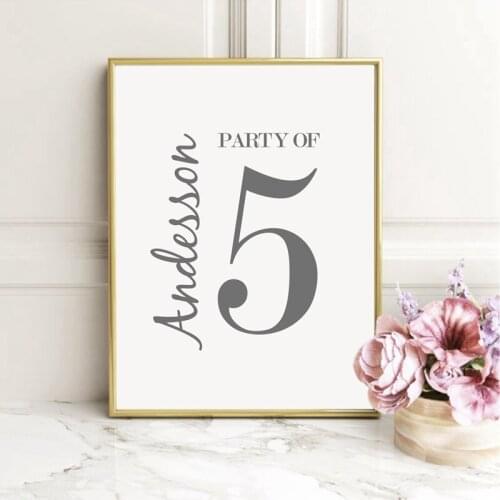 Custom Family Name Party Sign Canvas Art Prints And Posters ,Personalized Customization Family Number Canvas Painting Home Decor
