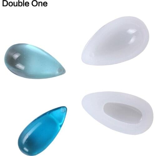 Double One 2pcs/set Single and Double Side Drop Water Shaped Silicone Earrings Mold Jewelry Making Tool