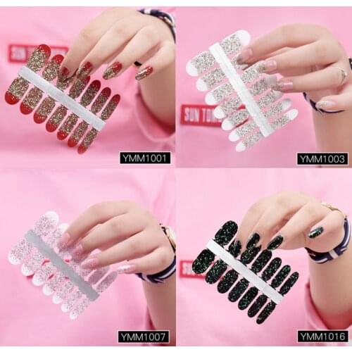 Korea Fashion DIY Nail Stickers Beauty Full Cover Self-adhesive Glitter Decals Tips Art Manicure for Nail Art Wraps Pre-Designs