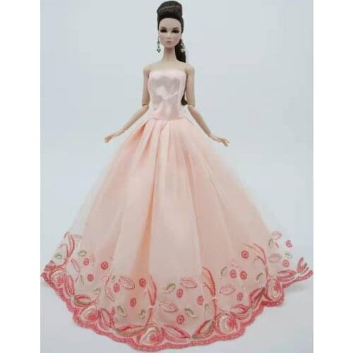 Cosplay 1/6 BJD Doll Clothes Fashion Light Pink Floral Princess Dresses For Barbie Outfits Wedding Gown 11.5" Dolls Accessories