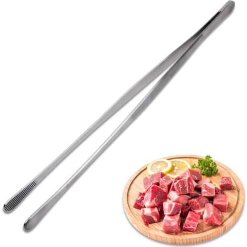 Cooking Salad Serving Kitchen Tool Stainless Steel Heat Resistant Food Clip BBQ Tongs Grilling Accessories Tweezer Portable Chef