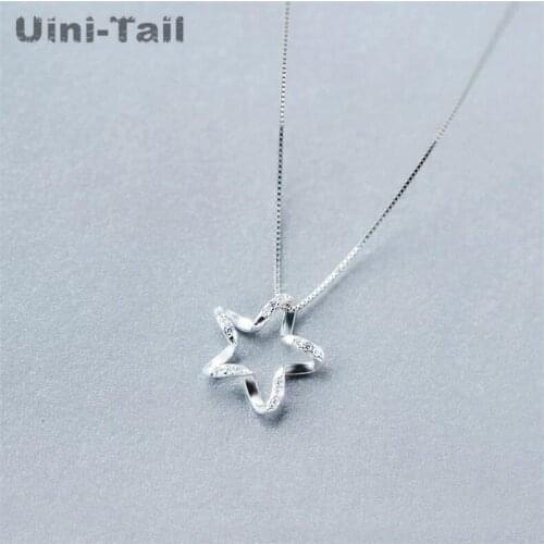Uini-Tail hot new 925 sterling silver five-pointed star necklace female Korean simple fashion trend wild student jewelry