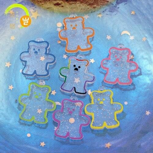 10Pcs Cute Colorful Acrylic Little Bear Charms For DIY Making Earrings Necklace Bracelet Jewelry Accessories
