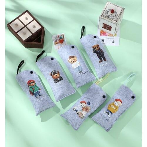 Mini Five Folding Umbrella Cartoon Teens Students Small Fresh Umbrella Black Coating Sun Parasol UV Protection Pocket Umbrella