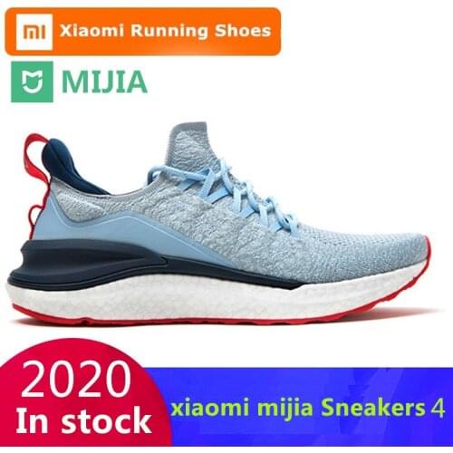 New Original Xiaomi Mijia Sneakers 4 Mens Outdoor Sports Uni-moulding 4D Fishbone Lock System Knitting Upper Men Running Shoes