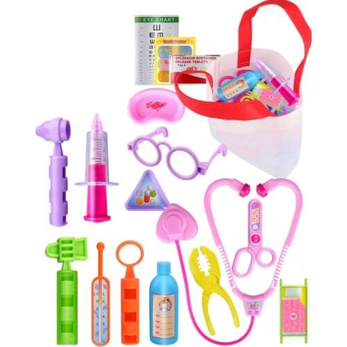 16Pcs Pretend Play Doctor Toy Set Medical Kit Educational Role Play Simulation Hospital Learing Toys For Children Kids Girl