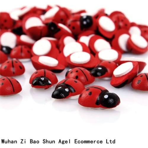 1pack/lot(About 100pcs) Cute Baby Fridge Sticker Red Mini Wooden Ladybug Shape Sponge Self-adhesive Stickers