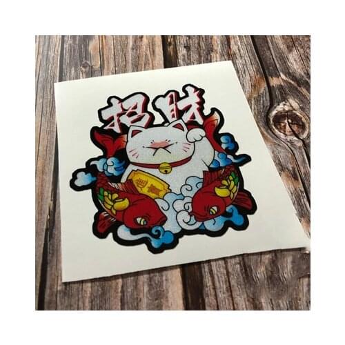 Japanese Style Lucky Cat Cute Car Body Stickers Lovely Money Come To Home Motorcycle Decal 10.3x10cm