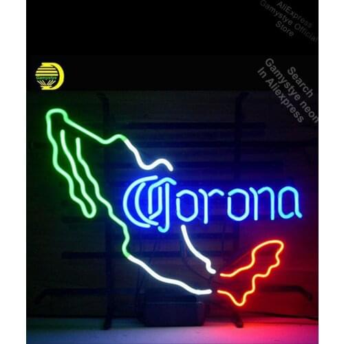 NEON SIGN NEW CORON EXTRA MEXICO CERVEZA Signboard REAL GLASS Outdoor Wall Light Guitar Store Display Lighted Garage Signs cubs