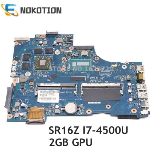 NOKOTION VBW11 LA-9984P CN-0DYFMW 0DYFMW for Dell Inspiron 17R 5737 laptop motherboard SR16Z I7-4500U CPU Geforce R9 M200X DDR3L