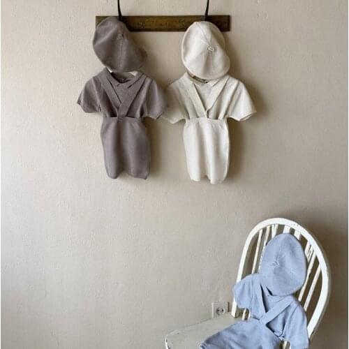 2021 new boys girls knitted overalls summer cotton fashion babys pants