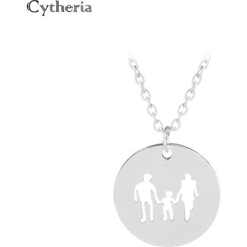 Family for 3 and 4 Necklaces for Mothers Day Gift Mum Son Daughter necklace hollow person shape hand in hand fashion jewelry