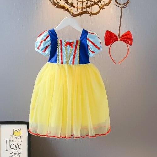 Disney Children Girl Snow White Dress Princess Costume Kids Baby Birthday Halloween Party Fancy Dresses for Girls Cosplay Gown