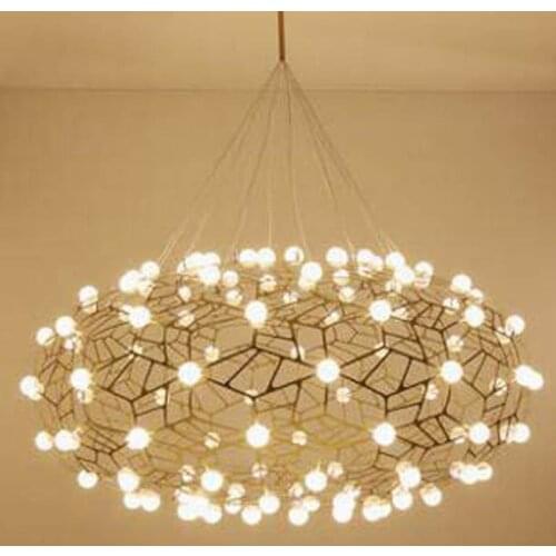 Post-modern living room dining room personality round chandelier Nordic simple fashion warm bedroom creative nest lighting led