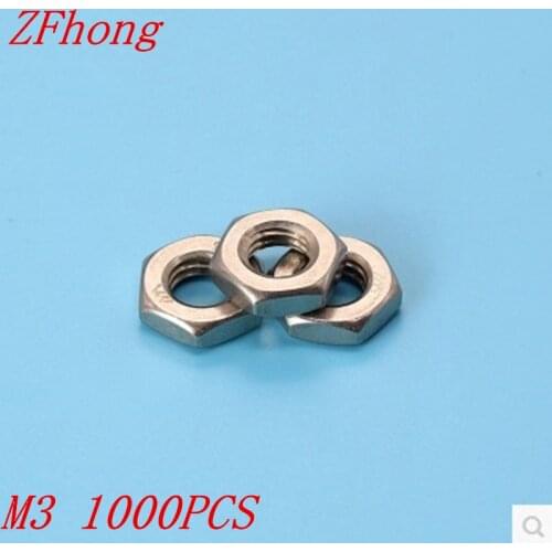 1000pcs din439 m3 stainless steel hex hexagon thin nut