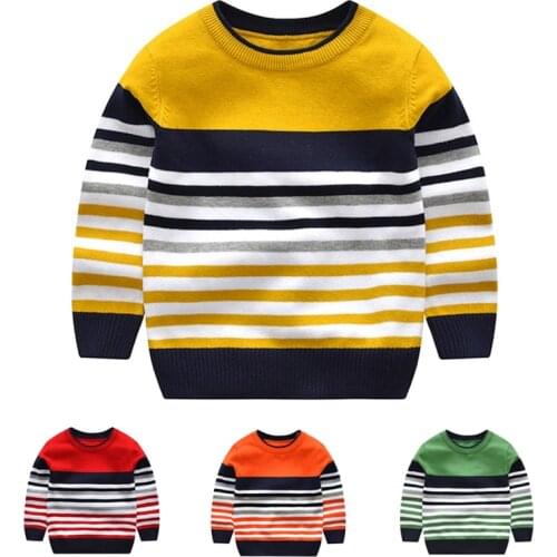 2-7Y baby boy girl sweater boys sweaters 2020 spring autumn kids sweaters children striped pullover knitted top kid clothes