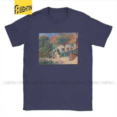 In Brittany Pierre Auguste Renoir T Shirts for Men Pure Cotton Fashion for Male T-Shirts Art Artist Paintings Tees Short Sleeve