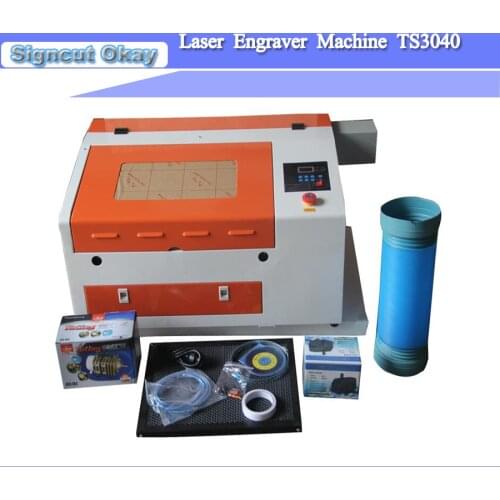 High Quality CO2 Laser Engraver Cutter Machine TS3040/4030 50W Power 300*400mm with Red-dot Sensor and Working Light