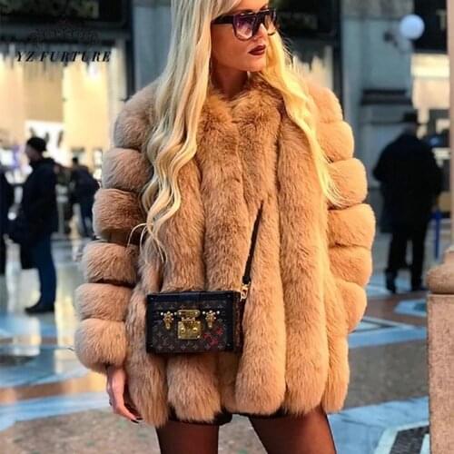 YZ Future 2020 New Arrival Real Fox Fur Coat Women Winter Thick Fur Fashion Foat Luxury Fur Dress Hot Sale Stand Collar Coats