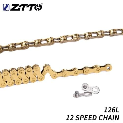 ZTTO MTB 12 Speed Chain Gold 12s Eagle Golden 12Speed Chain x1 x12 1x12 System Connector Included 126L links For Bicycle Bike