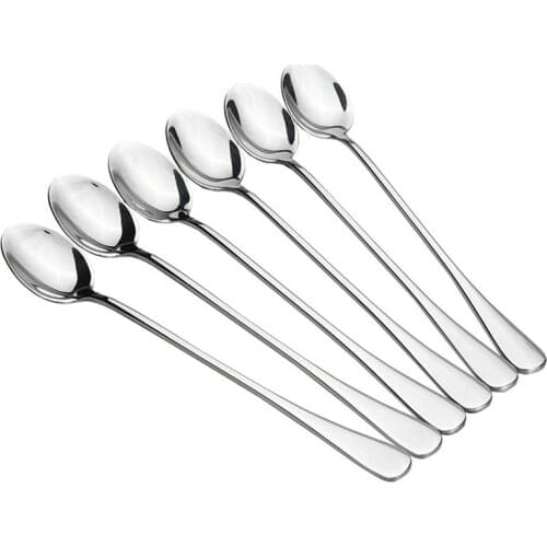 1PC Long Handled Stainless Steel Coffee Spoon Ice Cream Dessert Tea Spoon For Picnic Kitchen Accessories @1