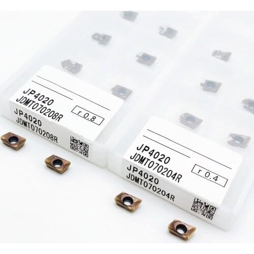 100PCS JDMT070204 JP4020 JDMT070208 JP4020 Original cemented carbide blades are used for stainless steel and steel. JDMT070204R