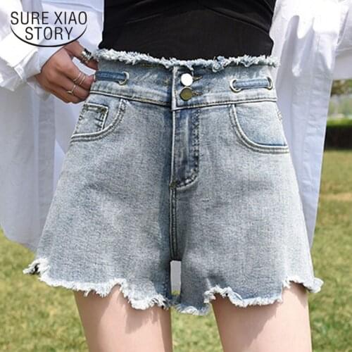 2021 Summer Casual High-Waisted Loose Wide-Leg Women Shorts Denim Shorts Women Korean Short Jeans Shorts Femme 9516