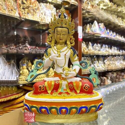 2021 high grade colored draw Good Buddha statue bless family Safety Health luck Vajra Sakyamuni Vajrasattva Painted Buddha